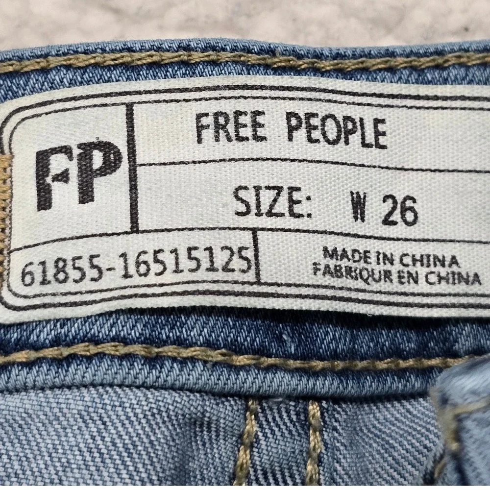 Free People Just Float On‎ Flare Jeans Light Wash Blue High Rise Bell Bottom 26